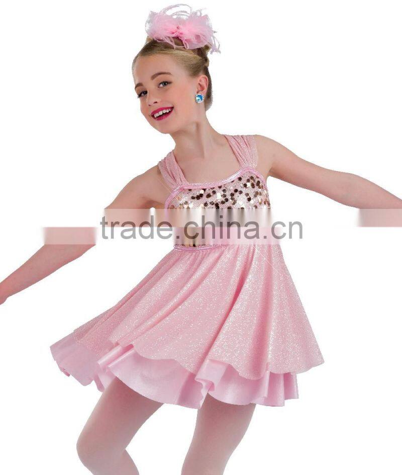 2016 - glitter dress with shorts teen lyrical Girl's sequin lycrial fairy ballet dance dress