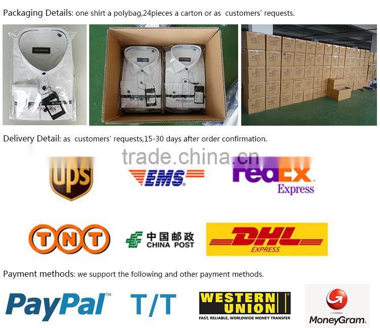 T/C fabric button down green check men's shirts