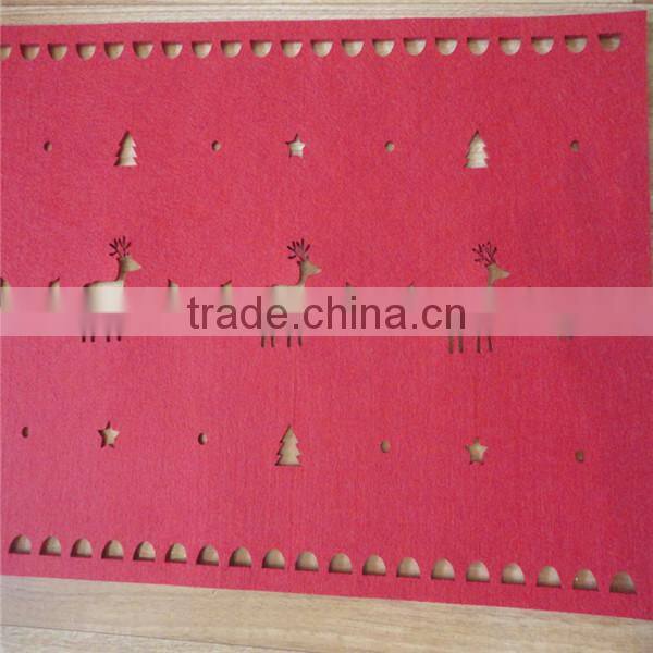 Christmas Reindeer RED Felt Table Runner/ Felt Reindeer Border Table Runner