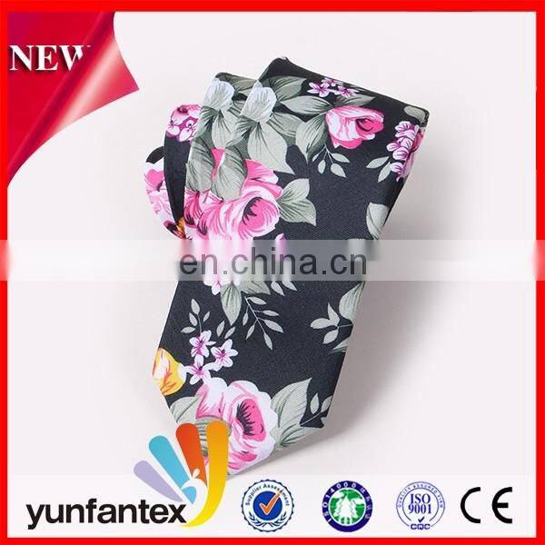 2017 newest design style casual 100 cotton printed necktie for men