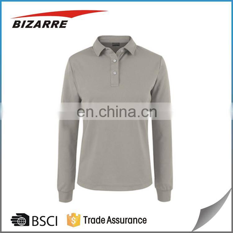 NR 100% polyester polo shirt long sleeve of China