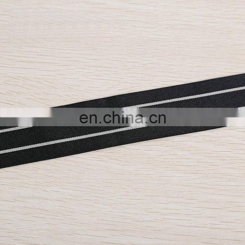fashionable striped plain woven elastic ribbon for underwear