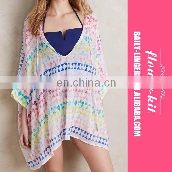 Latest Design Loose Chiffon Cape Beach Dress For Women