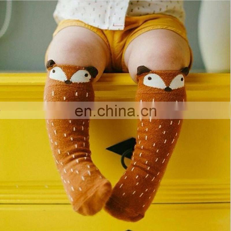 Newborn Toddler knee high sock Baby Boy Girl fox Socks cotton Cute Cartoon Animal Cat leg warmers For newborns infantile