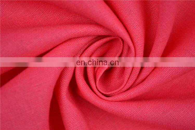 Rose red for women linen fabric wholesale