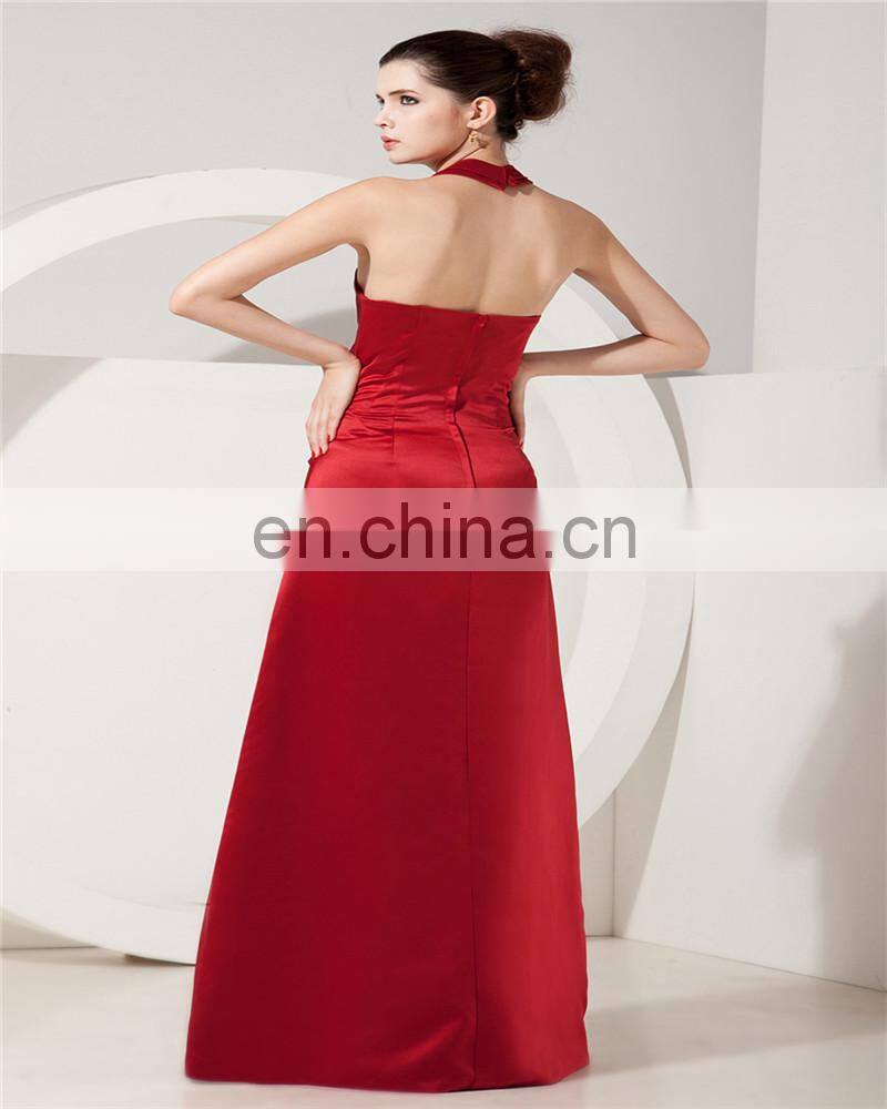 Sexy Halter Sleeveless Evening Gowns Backless Floor Length Zipper Ruched Mother Of The Bride Dress