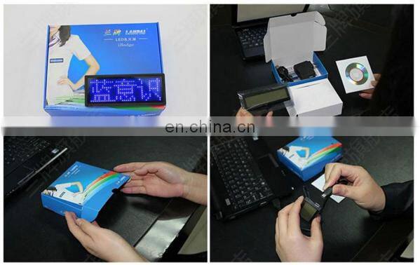 LANPAI Wholesale scrolling LED Message Badge/ Tag