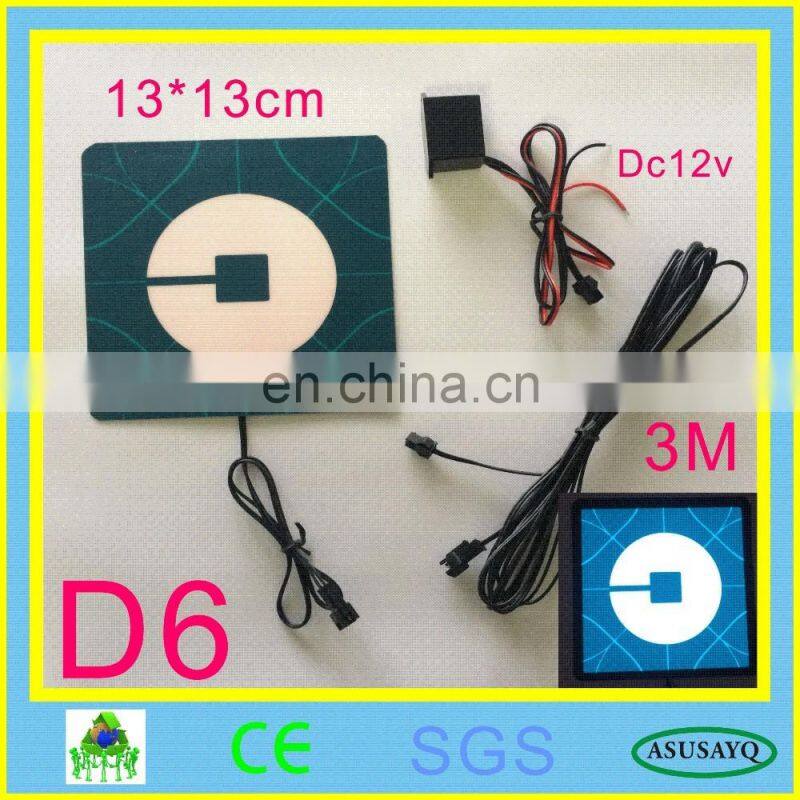 Uber el flashing car sticker glow car sticker on can window with 2AA battery inverter free shipping new uber