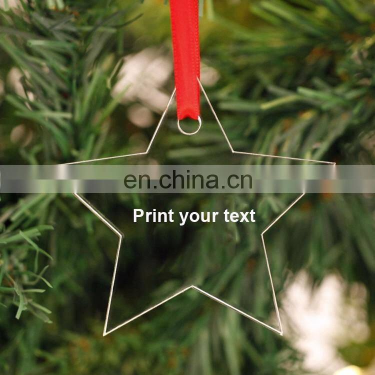 Christmas Decoration star shape acrylic christmas decoration tree ornament wholesale