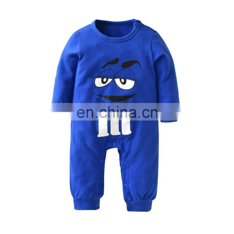 2018 New fashion baby boys girls clothes newborn blue & red printing jumpsuit infant clothing set