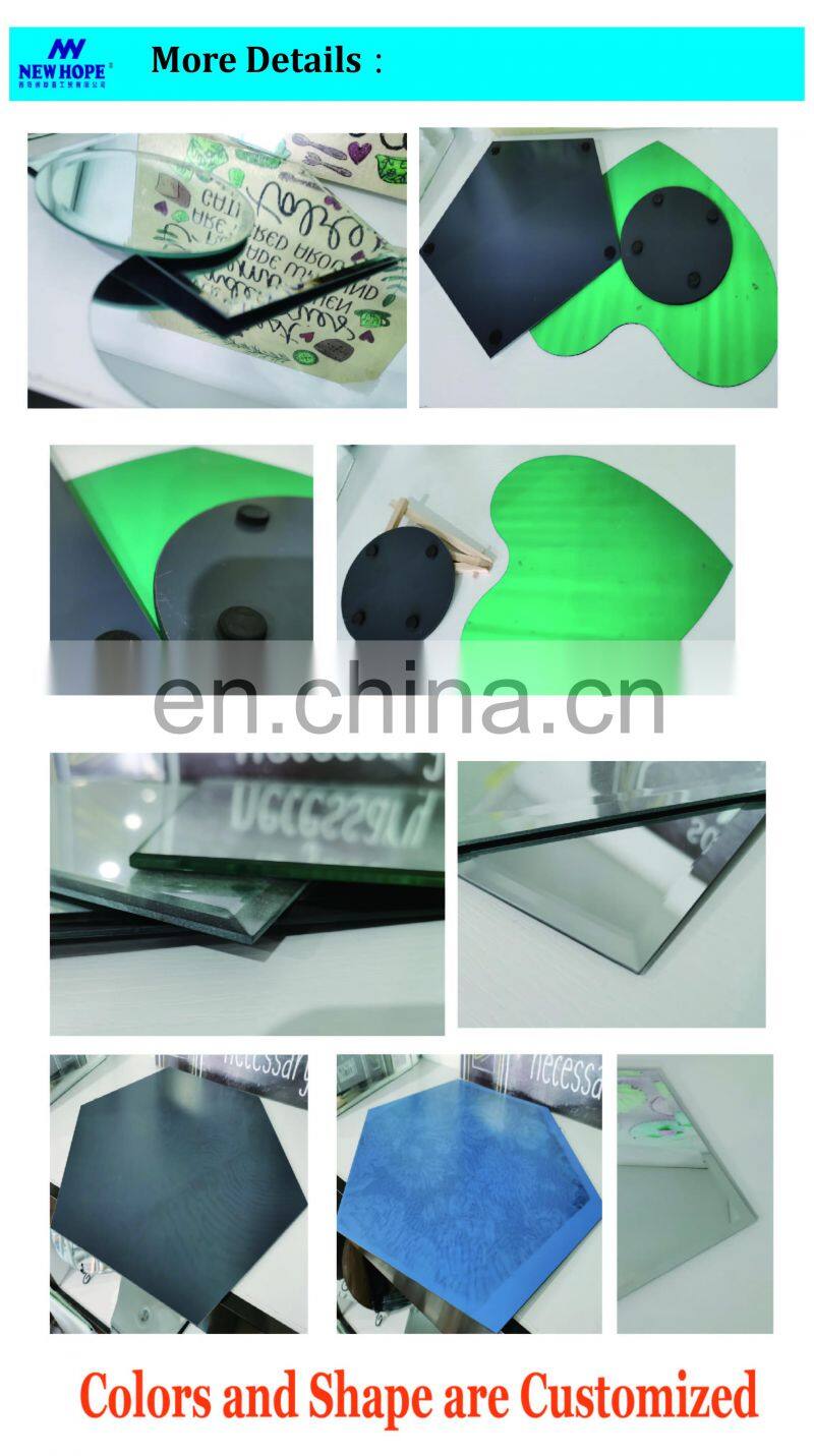 Home Table Decoration 5'' 8'' 10'' 12'' round square pentagon mirror glass candle plates gold color