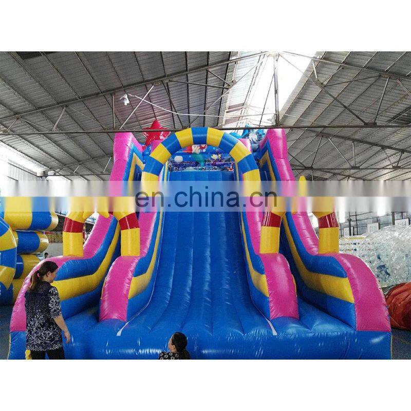 Shaoxiong toys Mermaid inflatable wet dry slides inflatables double lane slide dry inflatable slide
