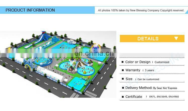 Large Inflatable Water Park on land for Kids, Inflatable Water Slide with Pool, Inflatable Ground Water Park
