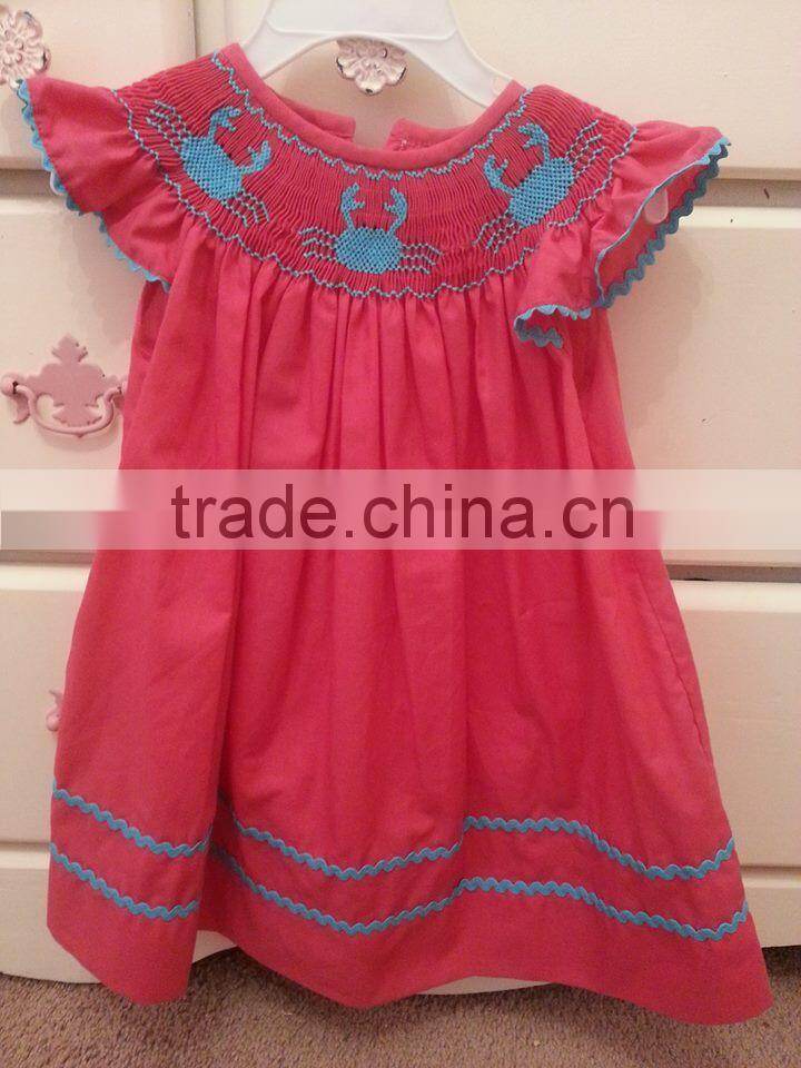 children Brown corduroy Smocked Romper baby winter clothing