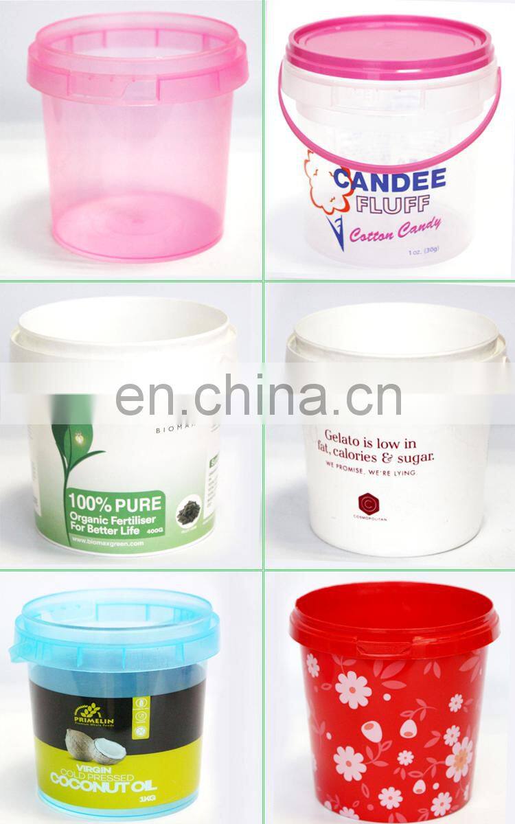 Cookie biscuits ice cream clear black ice plastic bucket plastic buckets with lids for sale