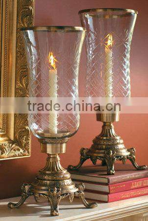 Antique Metal Candle Hurricane Lamp For Home Decor