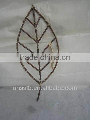 2013 leaves-shaped woven willow wicker home garden office decoration