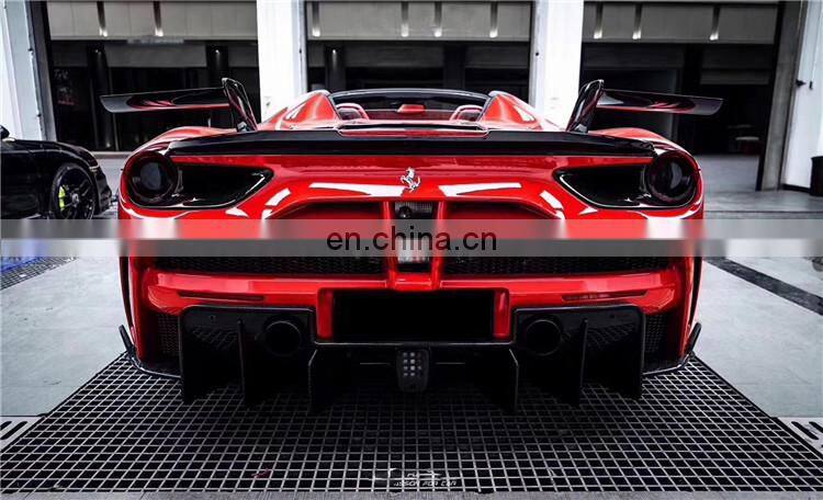 Body kit for Ferrari 488 in ms style front bumper rear bumper hood carbon fiber front lip rear lip side skirts fenders canard