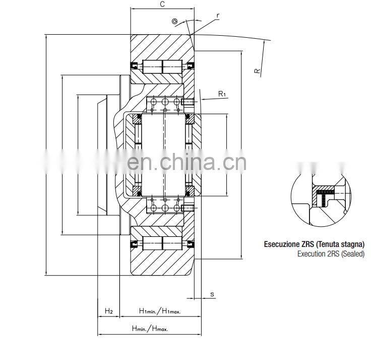 MR 4176 COMBINED BEARINGS FOR LARGE CAPACITIES ADJUSTABLE FROM THE OUTSIDE FOR PROFILES MR4176