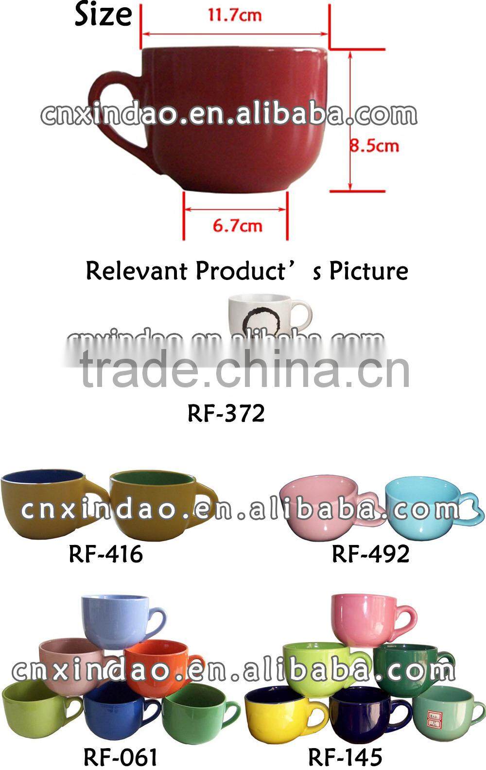 Zibo Made Colored Hot Sale Promotional Soup Ceramic Cup Customized Not Expensive