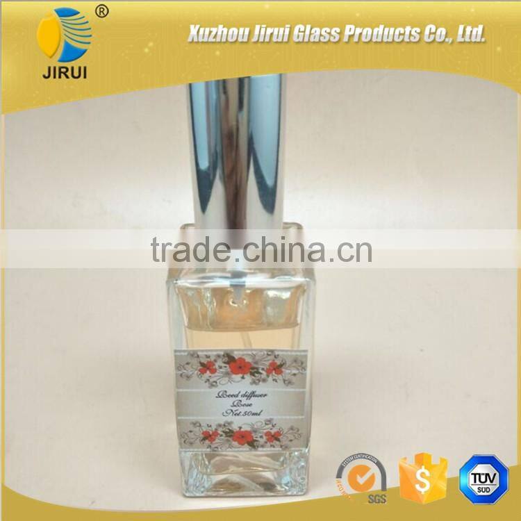 50ml square glass perfume bottles with pump