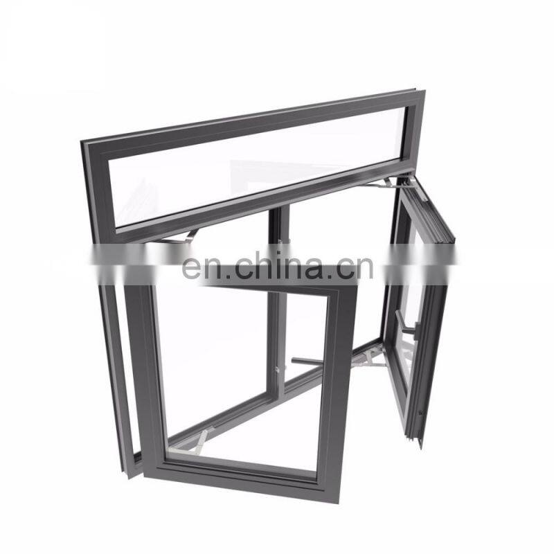 Double Sliding Windows Huge Aluminum Casement Double Swing Window With Tempered Glass