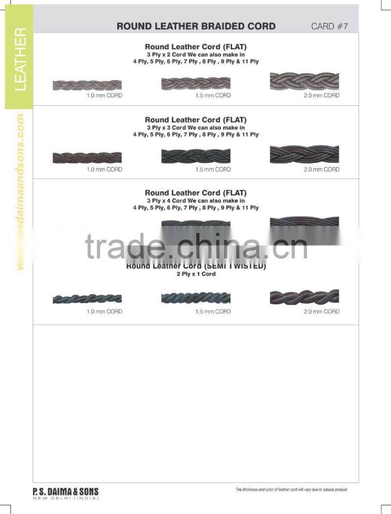 8 Ply and 12 Ply Braided Bolo Leather Cord