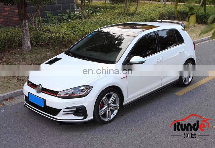 Runde Car Modification Accessories PP Material GTI Style Front Bumper Side Skirt Rear Lip For Volkswagen Golf 7.5 Body Kit