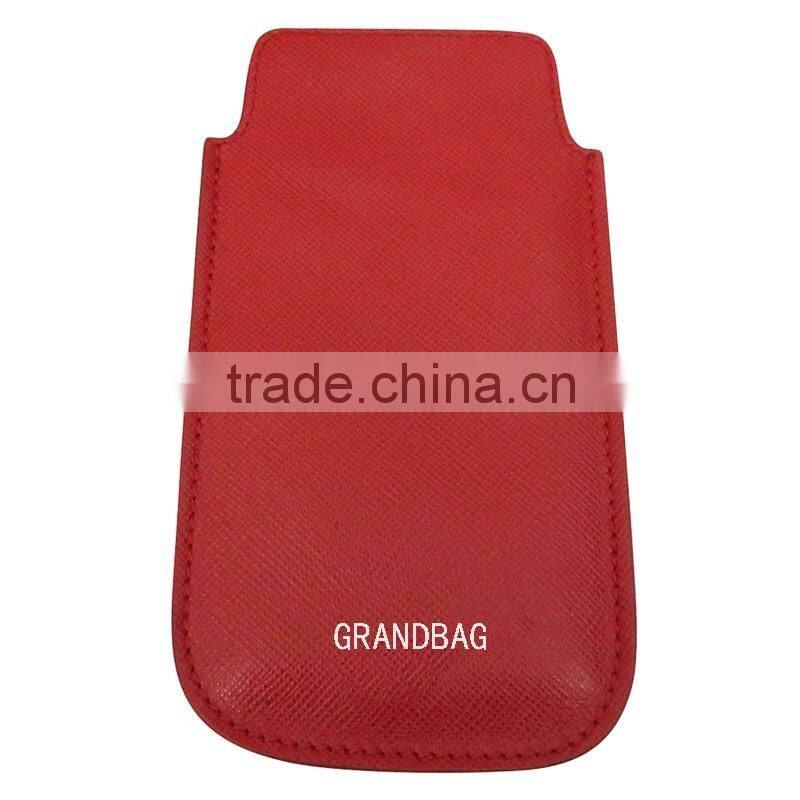 Guangzhou supplier embossed saffiano leather phone holder cell phone sleeve phone case for iphone SE/6/6s