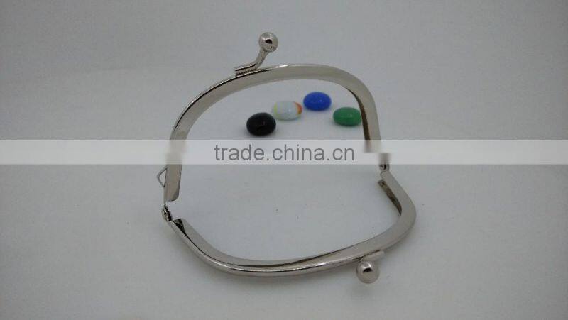 Best sale sliver double metal coin bag purse clip for clutch bag bags handbag wholesale blibaba