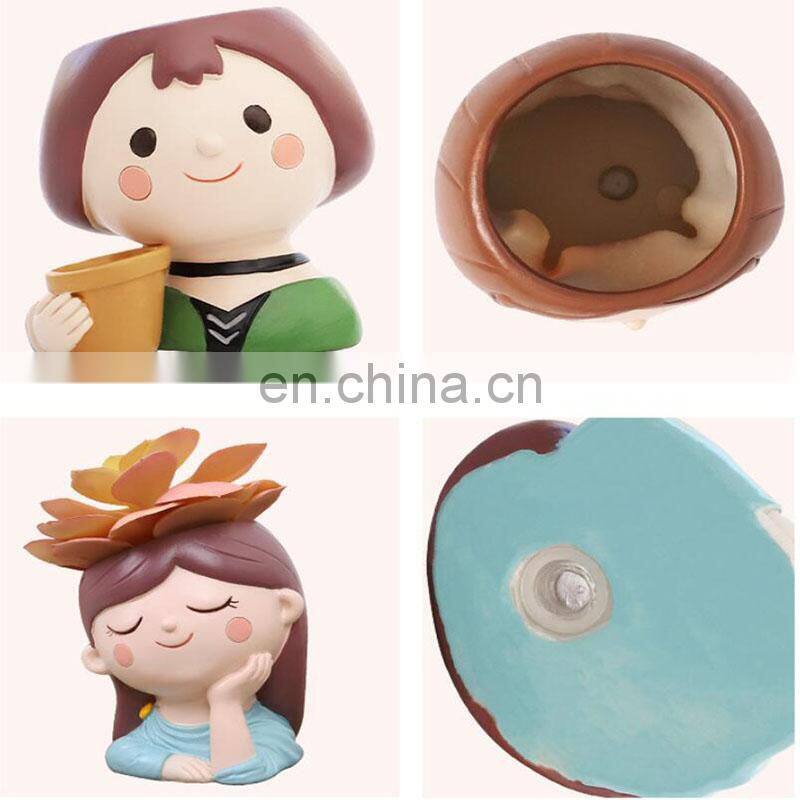 Resin Flower Pots & Planters Home Decor Vase Cartoon Character Succulent Flower Pot