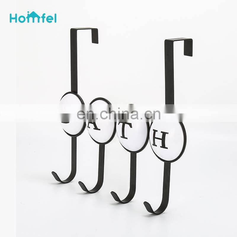 Over door hooks door hangers wood Entryway Bathroom Kitchen hang clothes hat Purse bag hooks chrome plate