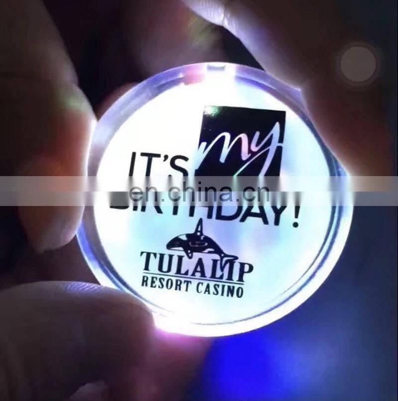 Promotional Acrylic Custom Name Flashing Led Badge Pin