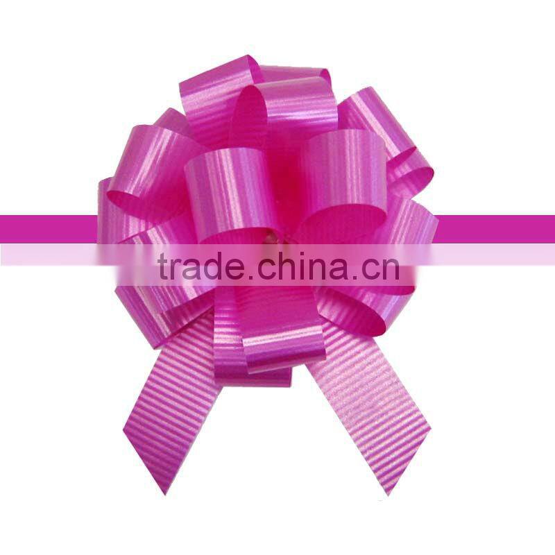 Wrapping pull bow/RIBBON PULL BOW made of poly plain ribbon for wedding decoration
