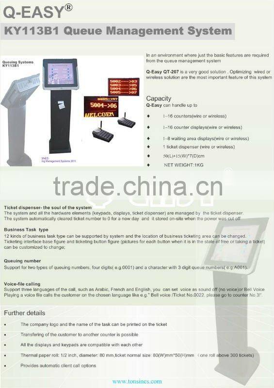 Wireless 8 Buttons Switch Queuing System Ticketing Thermal Printer