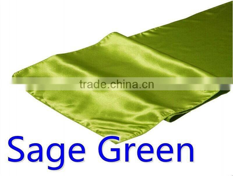 hot selling ployester satin table runner for wedding decoration, turquoise color