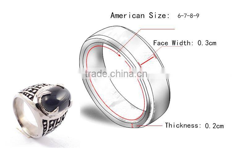 Turkish silver jewelry men's ring with big stone ring