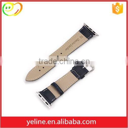 Wholesale Fashion Alligator Pattern leather watch strap with buckle for apple watch