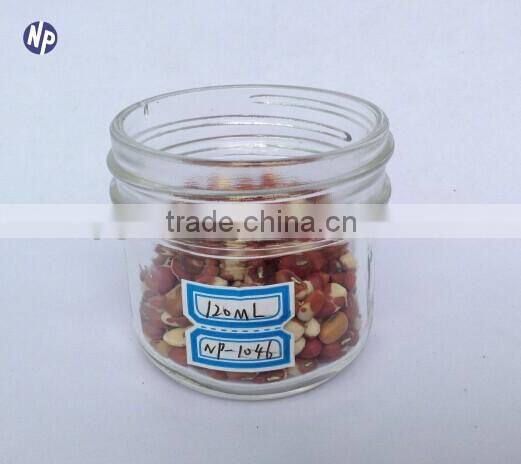 tinplate clear glass food container 4oz