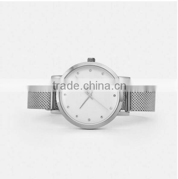 Mesh Band Minimalist Mineral/Sapphire Glass Watches Chain Wrist Watch