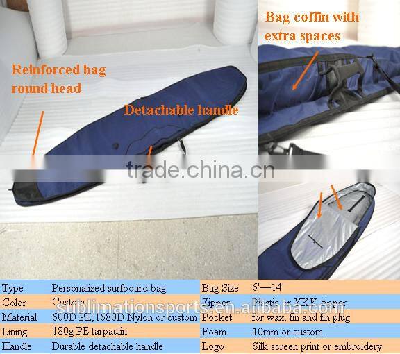Durable and Sleek Fashion ISUP Bag with Portable Handle, 600D PVC, 180g PE or Custom, YKK Zipper, Surfbag, Inflatable SUP bag