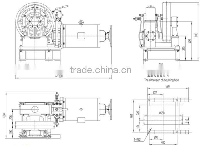 VVVF Elevator Geared Traction Machine BD-YJ210F, Lift Motor
