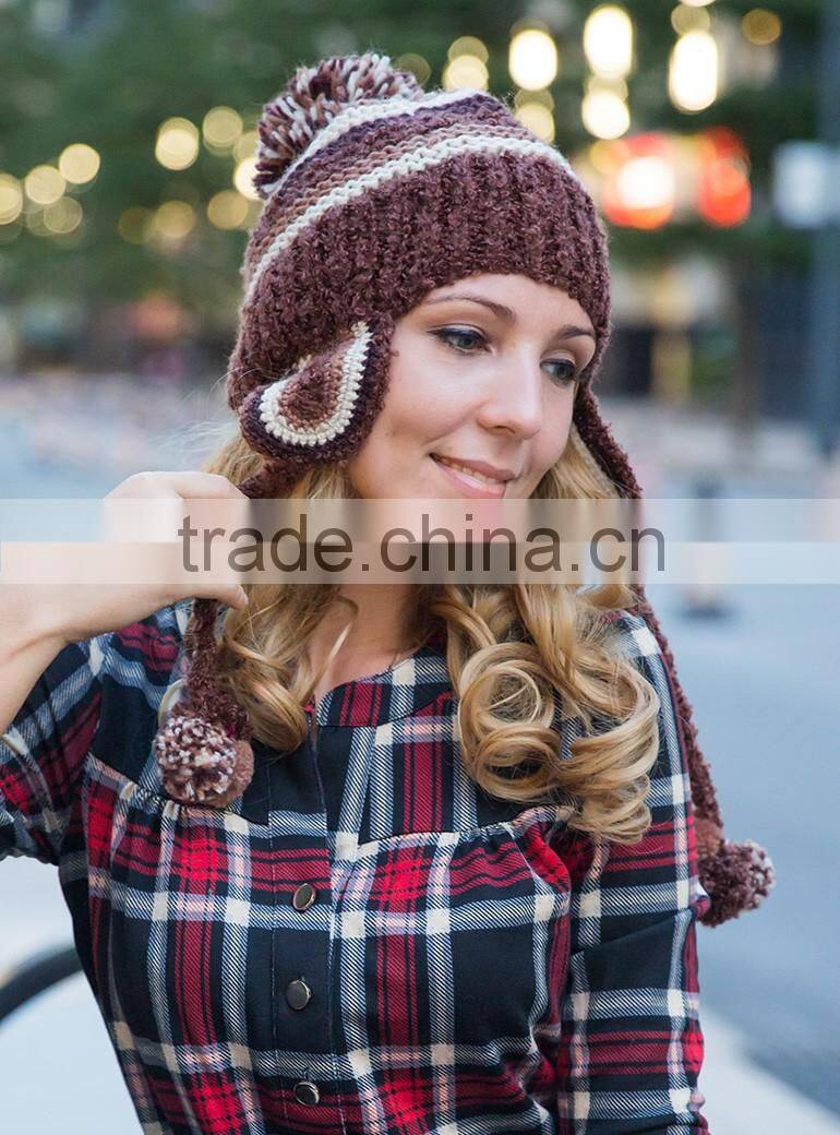 Korean Ladies fashion hat Dan Caesar turtleneck knitted hat Baotou warm winter hat