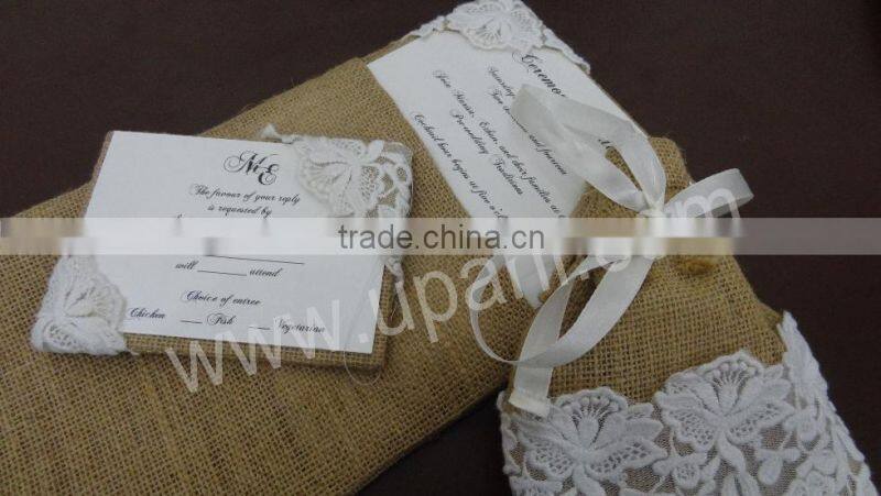 Burlap Lace Invitation