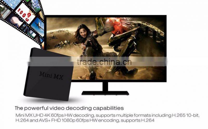 Mini MX TV Box Android 5.1 Amlogic S905 Quad-core 1GB RAM 8GB ROM 2.0 Bluetooth 4.0 2.4GHz WiFi Mini MX TV BOX