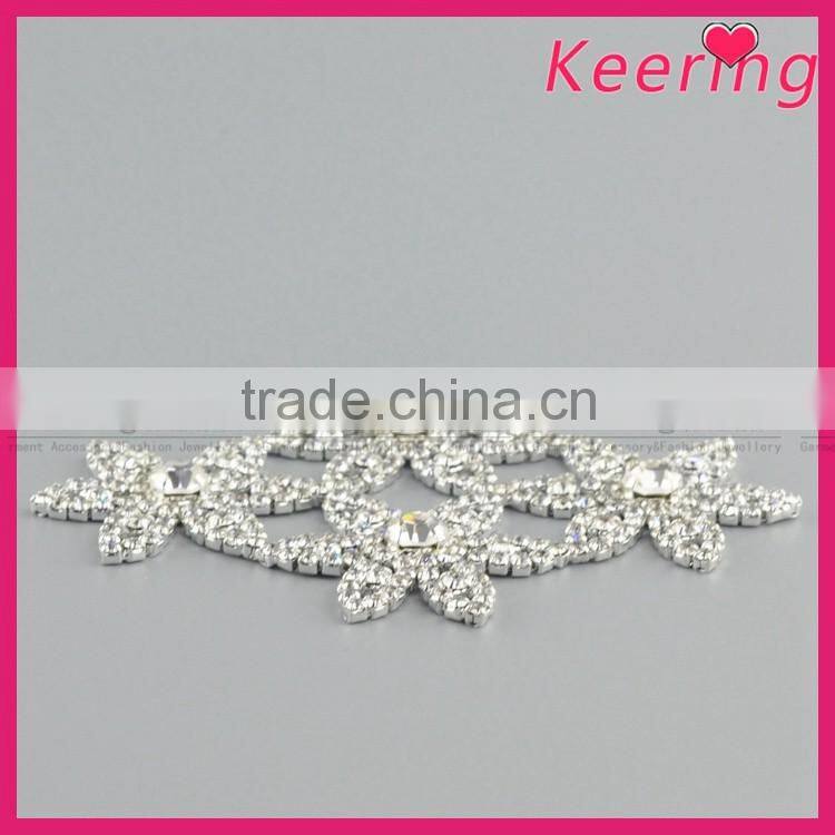 Latest four flowers rhinestone embellishment sew on garment WRE-260