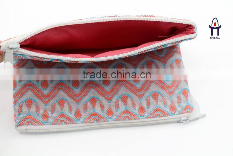 National pattern cosmetic bag makeup bag with two pockets