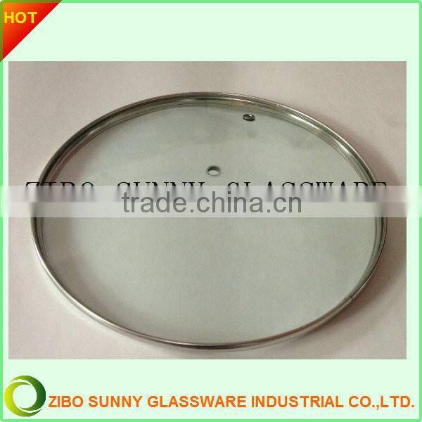 Round toughen Green color glass pot lid