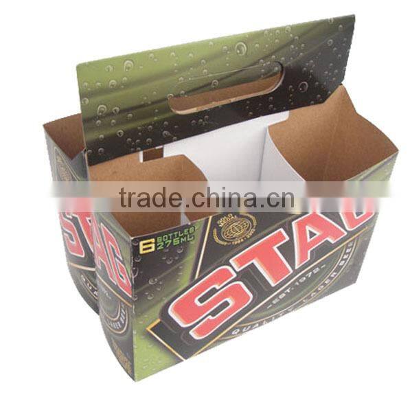 custom logo 4 pack/bottles beer carrier box