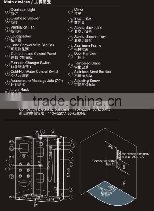 right apron Steam Room left apron S-008